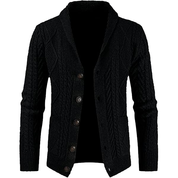 Amazon.com: Men's Double Breasted Knitted Cardigan Fit Long
